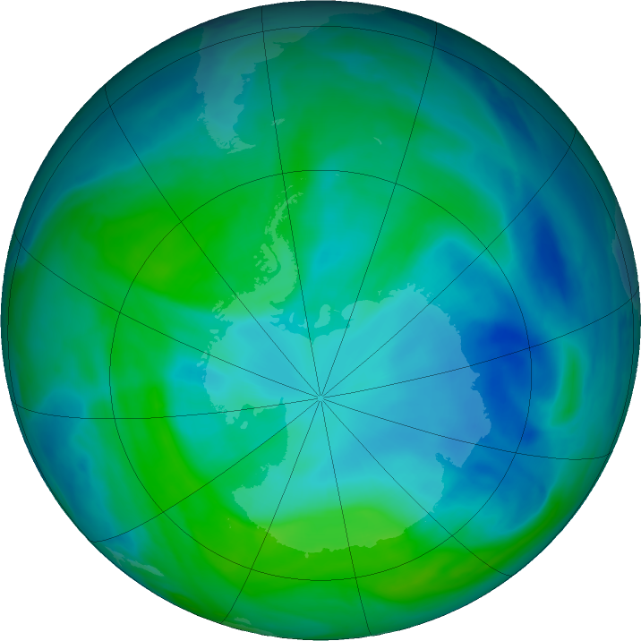 Antarctic ozone map for 15 December 2022